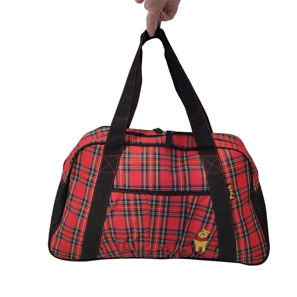 Vintage Disney Winnie the Pooh Plaid Travel Shoulder Bag - Picture 1 of 15